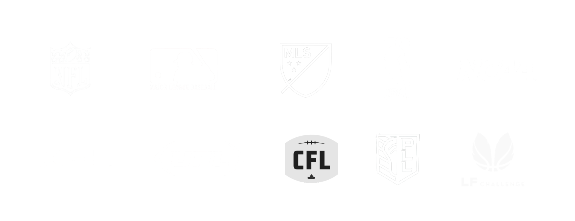 Sports organizations Overdrive athletes have trained for: NFL, MLB, MLS, NBA, NCAA, XFL, UFL, CFL, PLL, LF Challenge